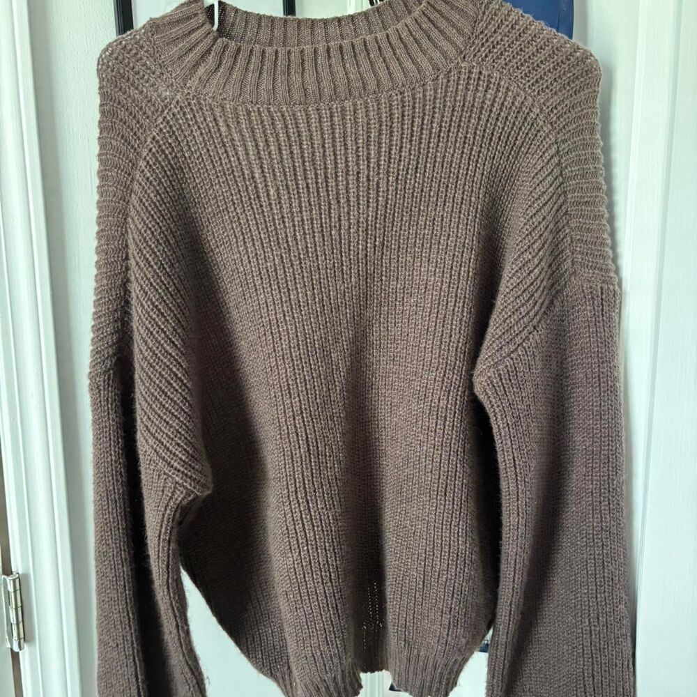 SHEIN High Neck Large Autumn Women's Soft Knit Brown Sweater